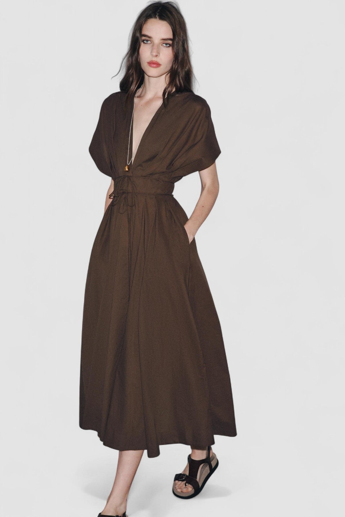 Flavia – Rochie Midi Lejeră din Bumbac