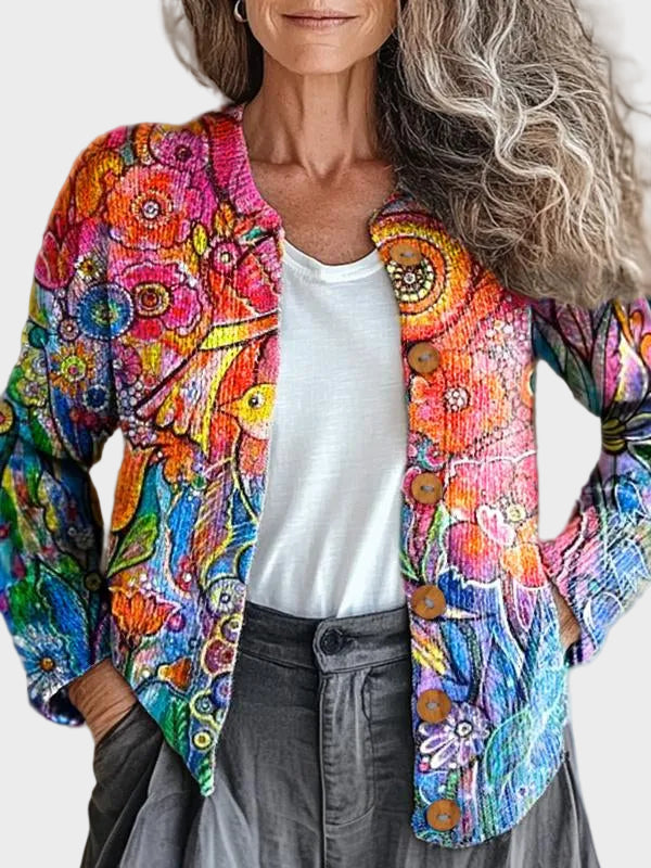 Imogena - Cardigan artistic colorat