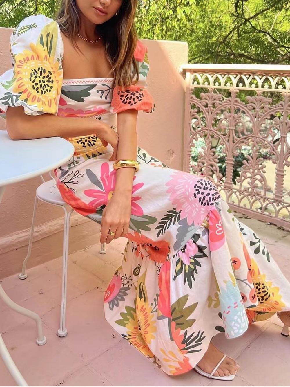 Nadia – Rochie Maxi cu Imprimeu