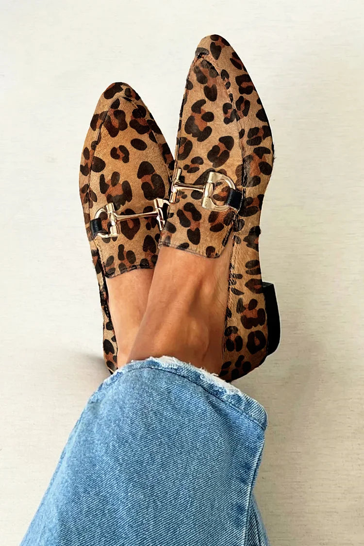 Ioana - Mocasini eleganți cu imprimeu leopard