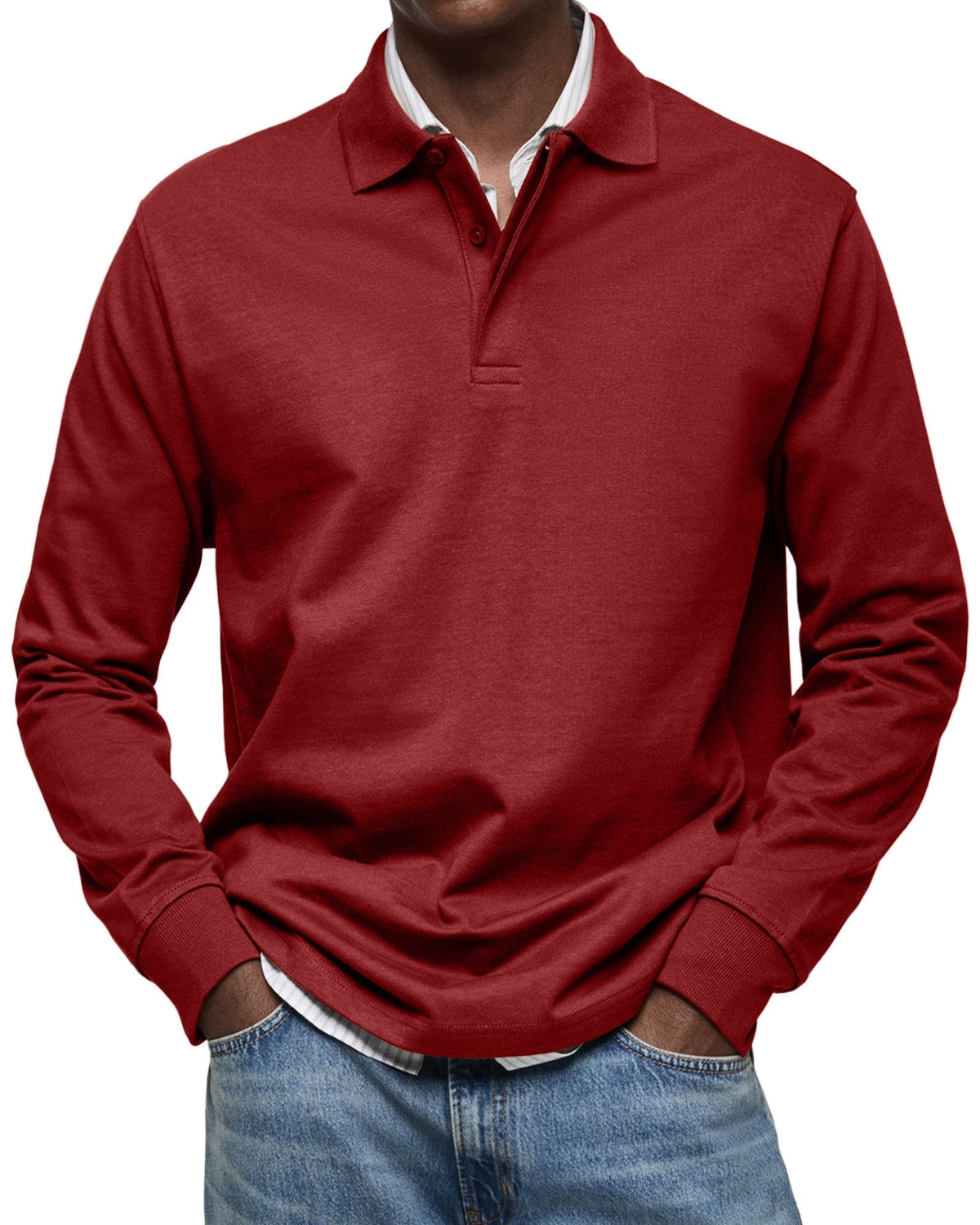 Adrián | Cămașă polo de lux cu mânecă lungă