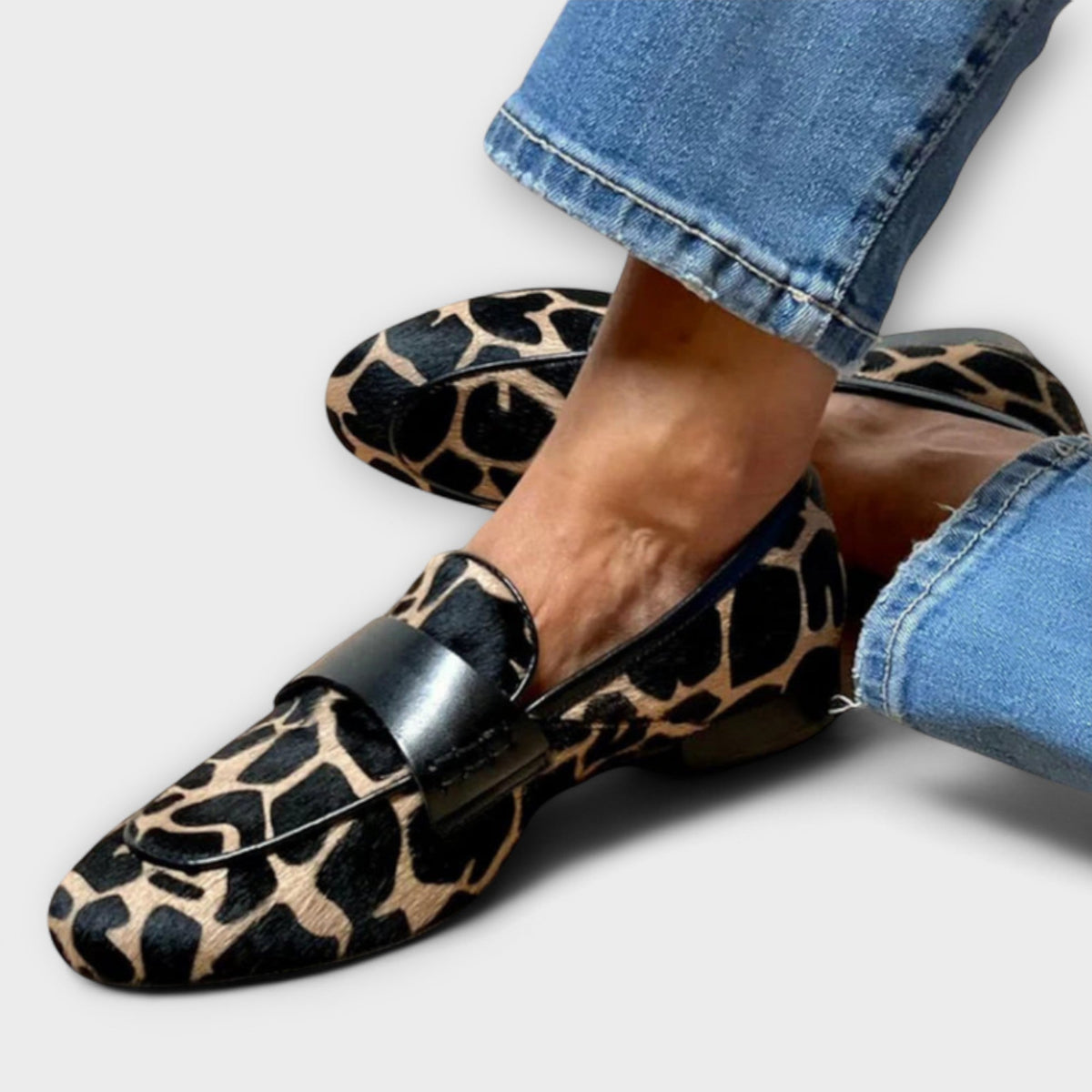 Leonia - Mocasin cu imprimeu leopard