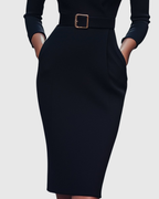 Felicia – Rochie Midi Tip Creion cu Curea