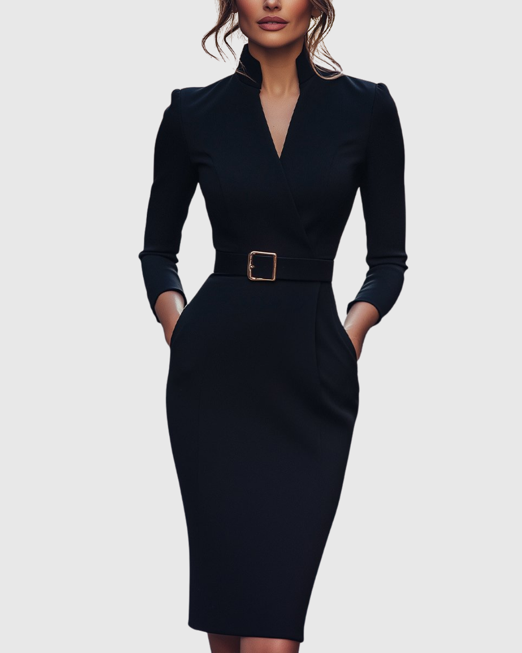 Felicia – Rochie Midi Tip Creion cu Curea