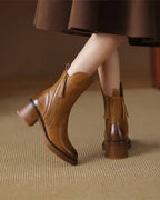 Valorine | Botine elegante din piele ecologică cu toc confortabil