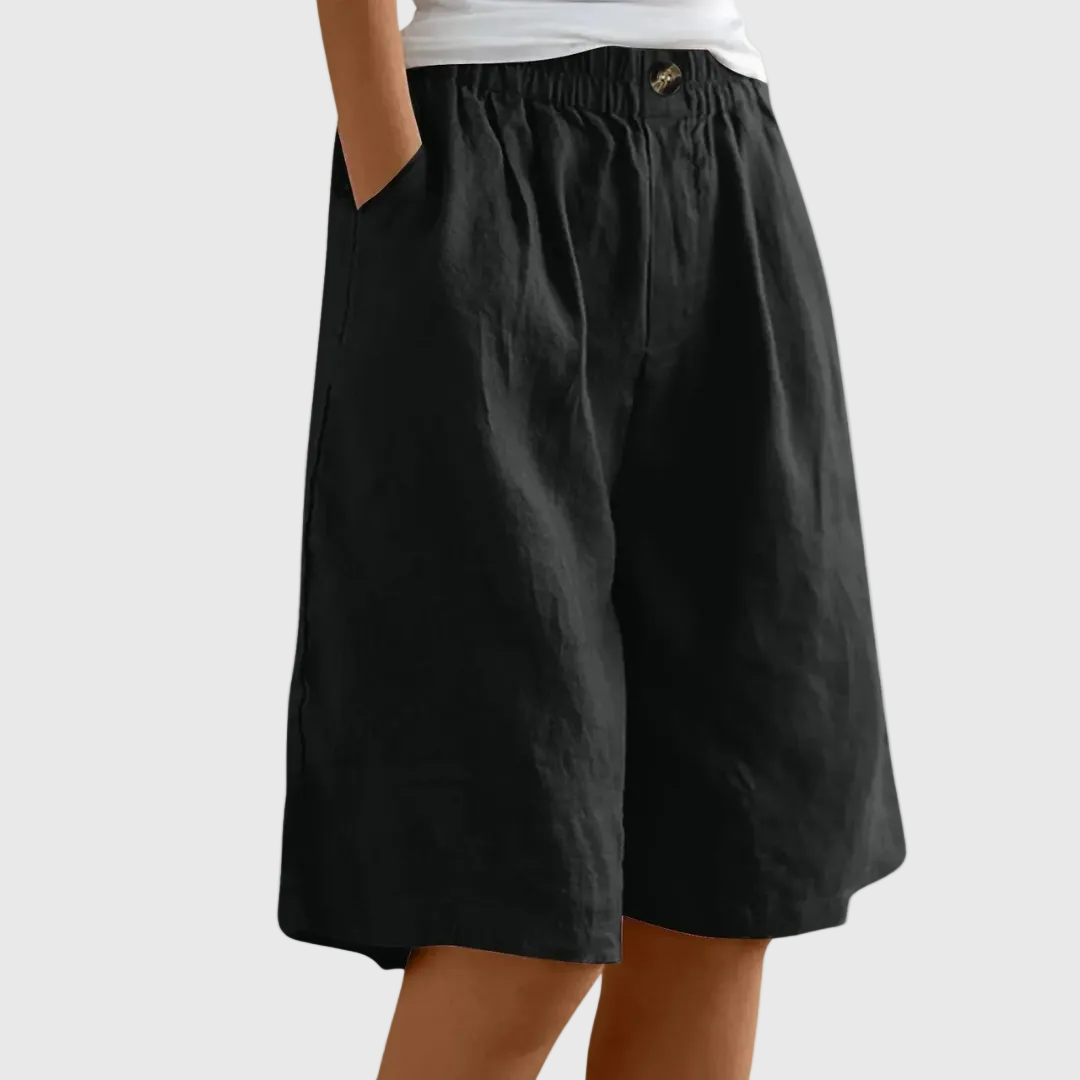 Claudia | Pantaloni scurți largi cu talie elastică