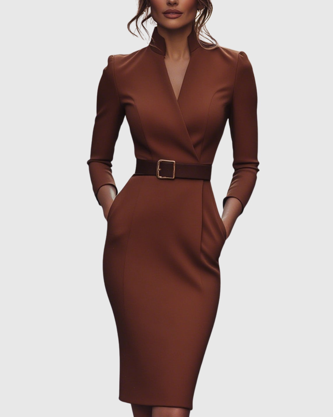 Felicia – Rochie Midi Tip Creion cu Curea