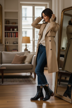 Valorine | Botine elegante din piele ecologică cu toc confortabil