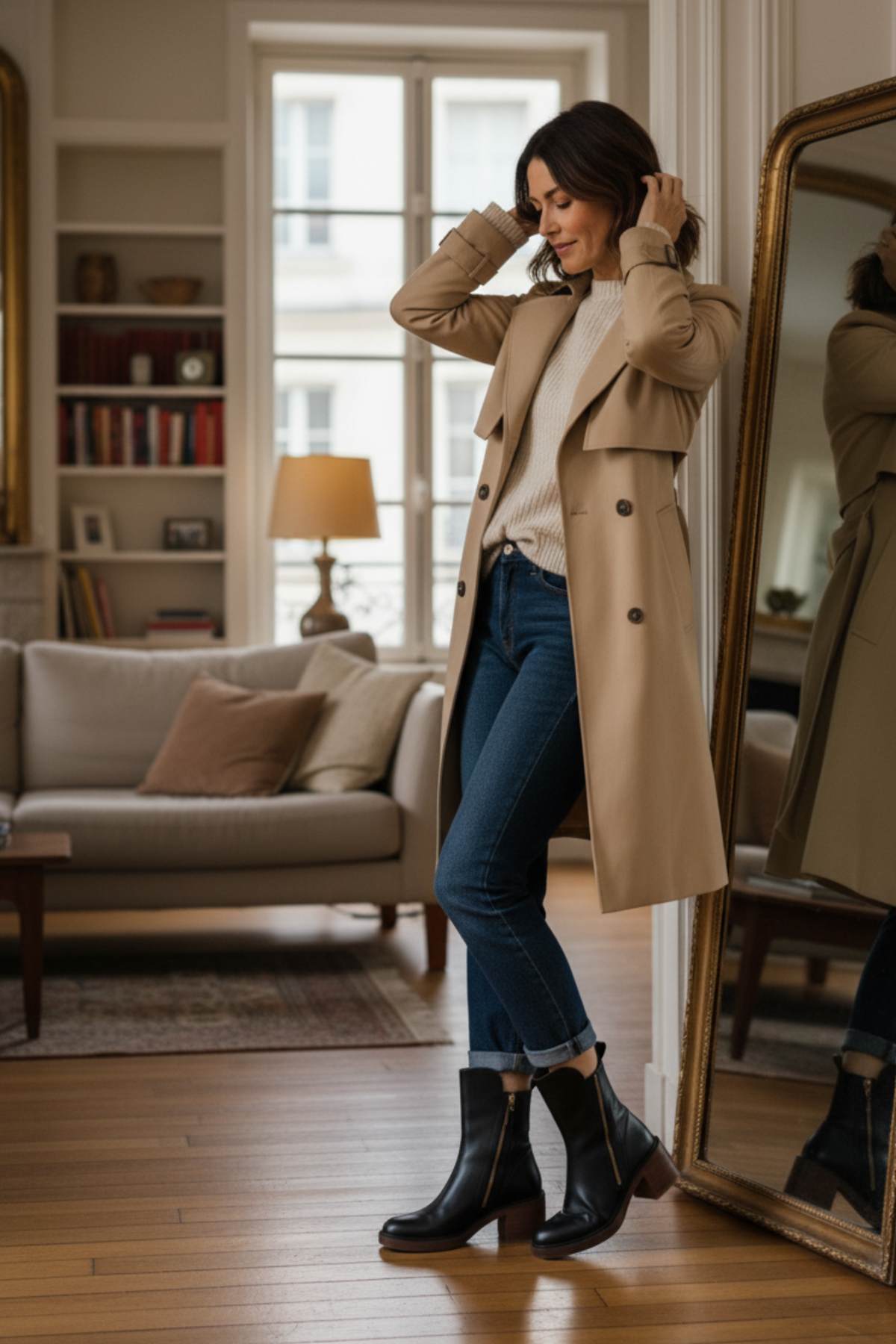 Valorine | Botine elegante din piele ecologică cu toc confortabil