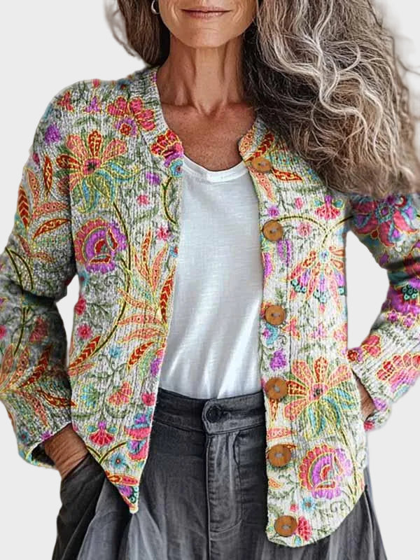 Ioana - Cardigan cu model floral