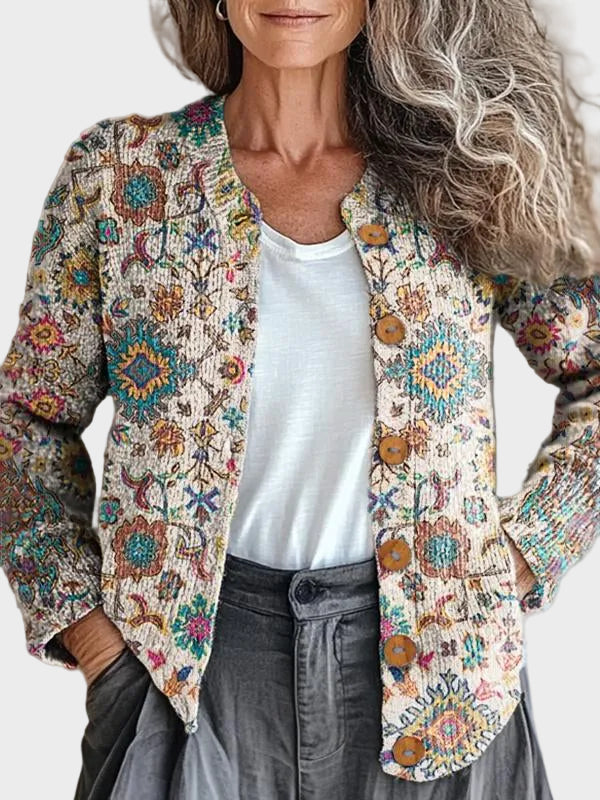 Viorica - Cardigan cu model exotic