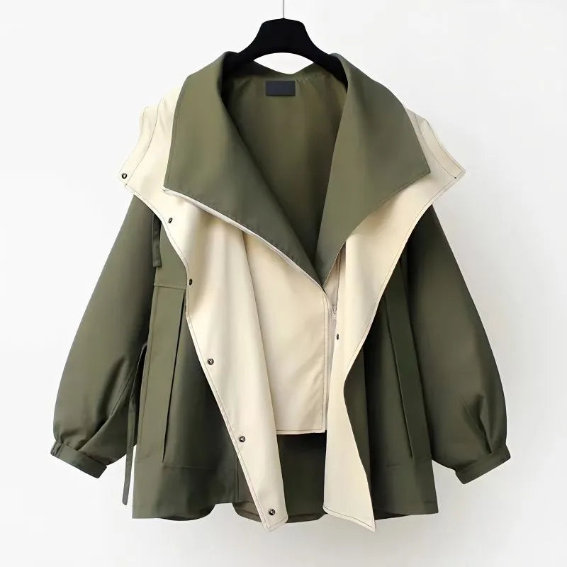 Teodora – Geacă de damă oversized cu panouri contrastante