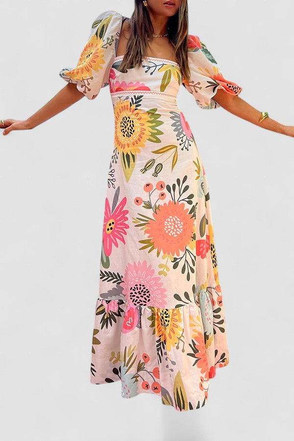 Nadia – Rochie Maxi cu Imprimeu