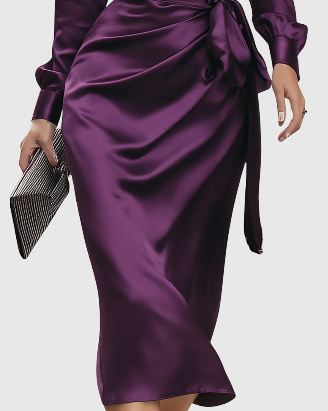 Marilena – Rochie Midi Satinată Petrecută