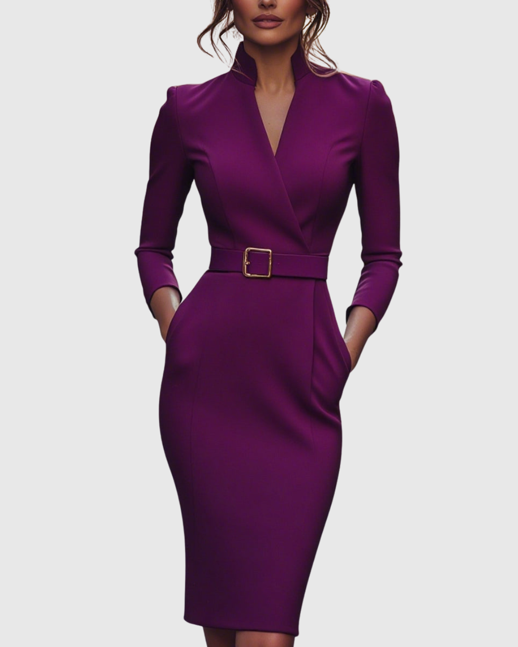 Felicia – Rochie Midi Tip Creion cu Curea