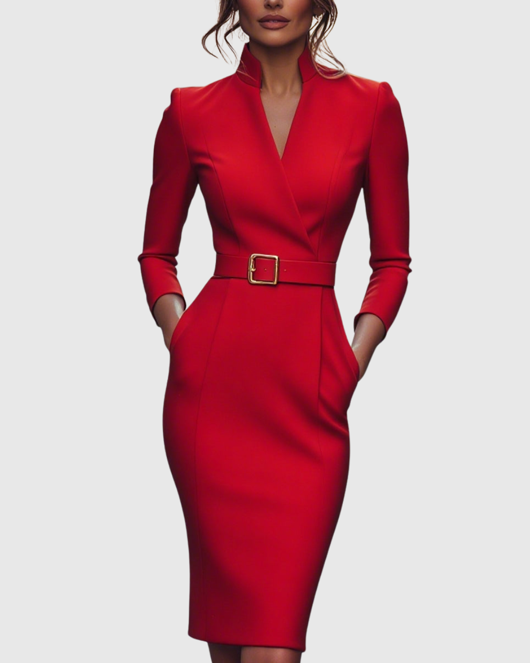 Felicia – Rochie Midi Tip Creion cu Curea