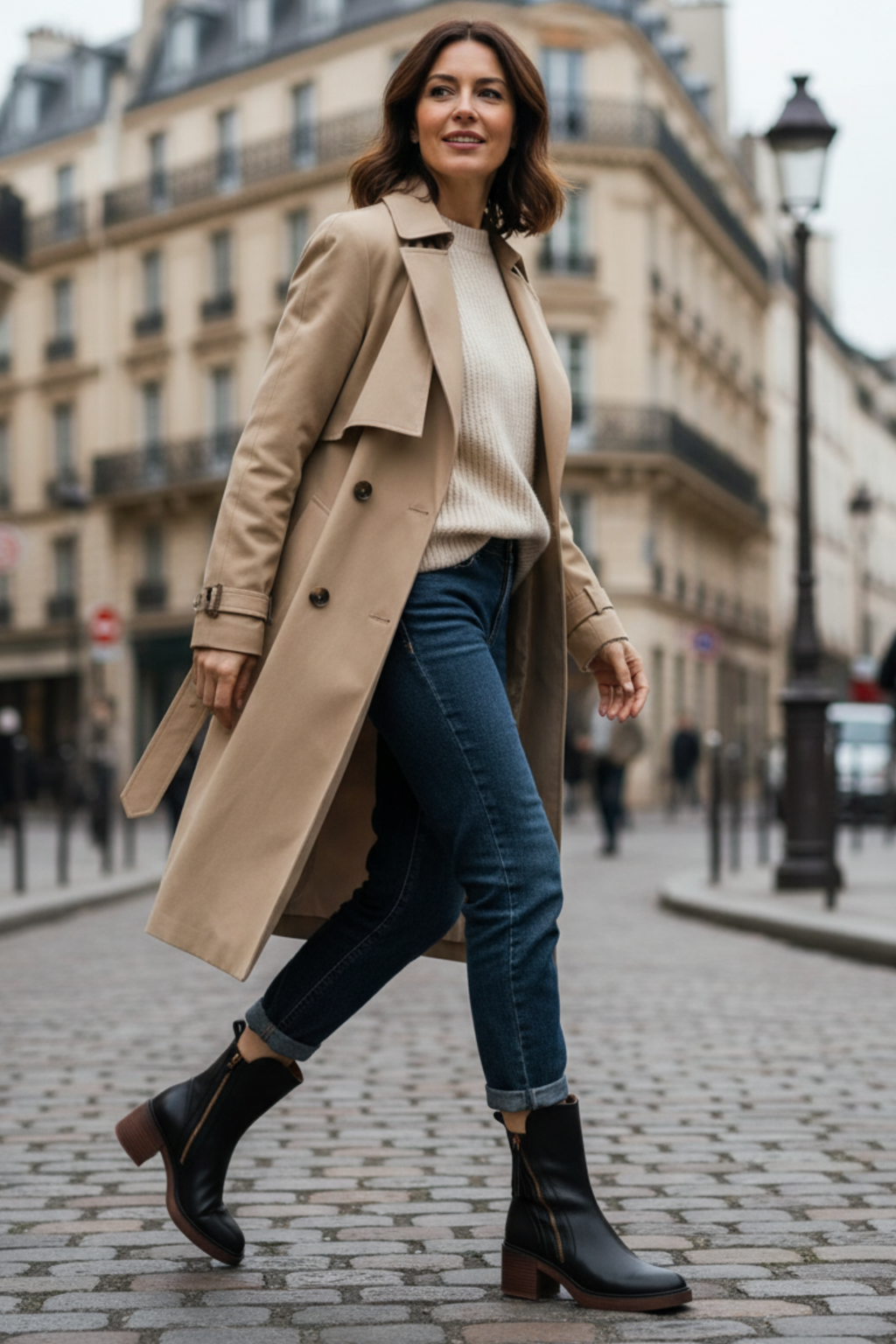 Valorine | Botine elegante din piele ecologică cu toc confortabil