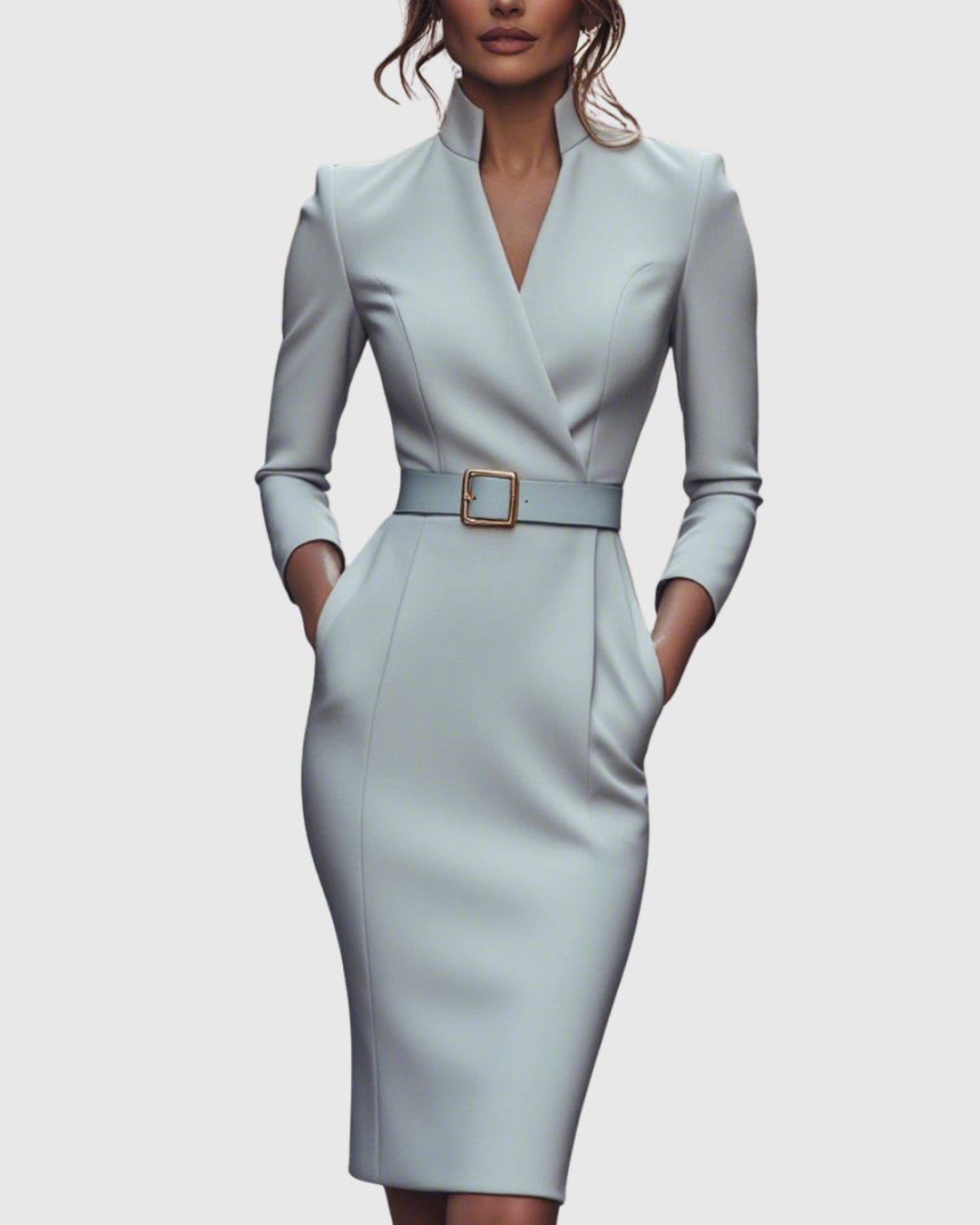 Felicia – Rochie Midi Tip Creion cu Curea