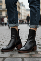 Valorine | Botine elegante din piele ecologică cu toc confortabil