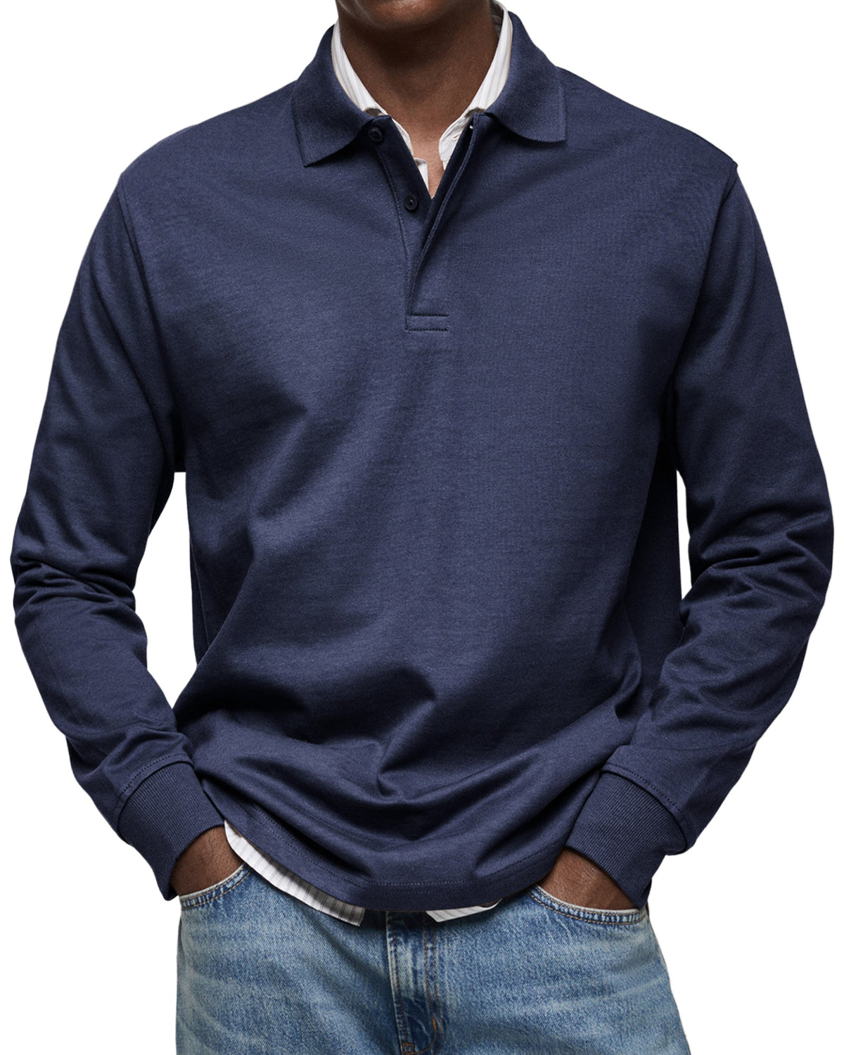 Adrián | Cămașă polo de lux cu mânecă lungă