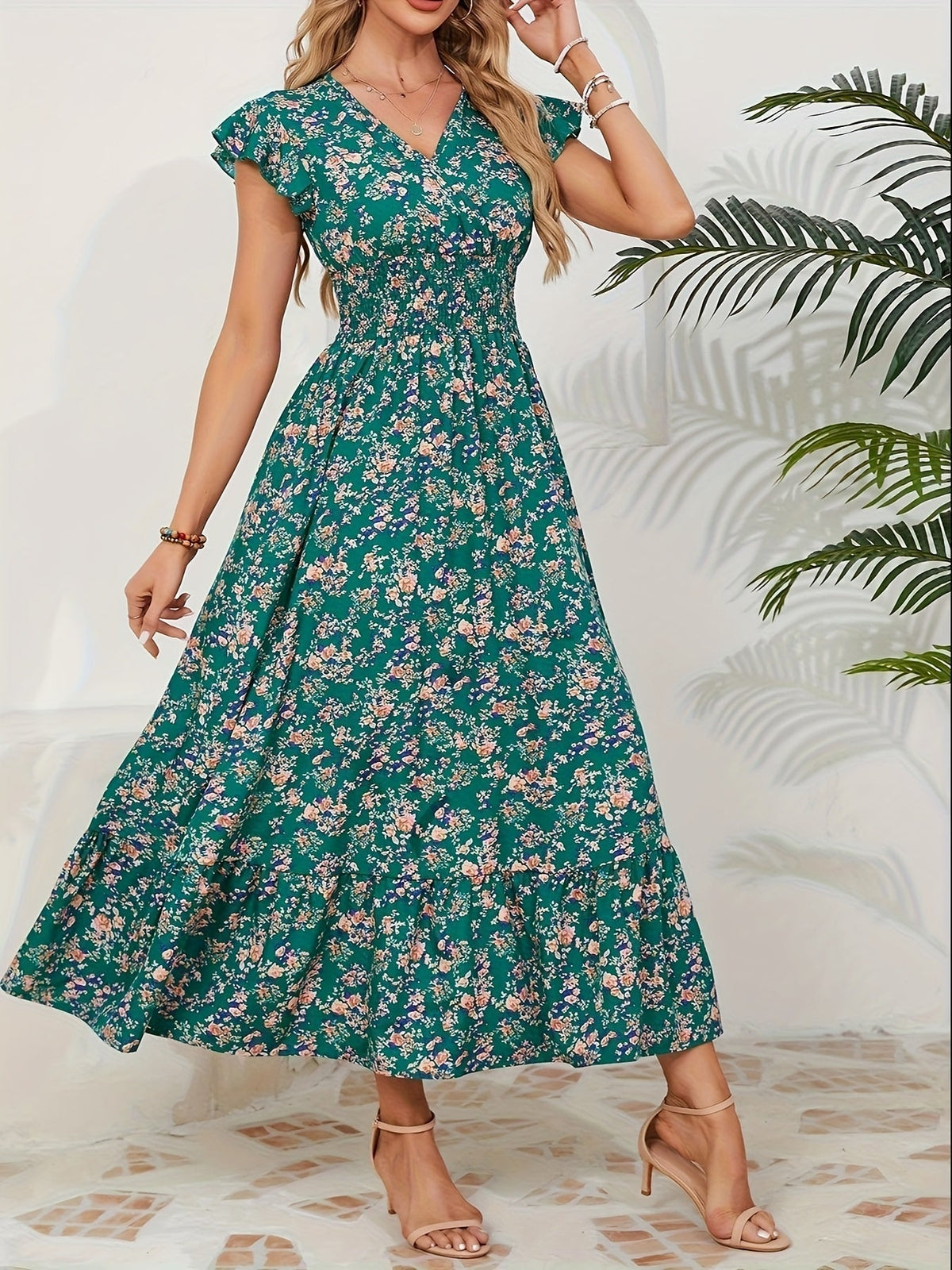 Mihaela – Rochie Florală cu Fante