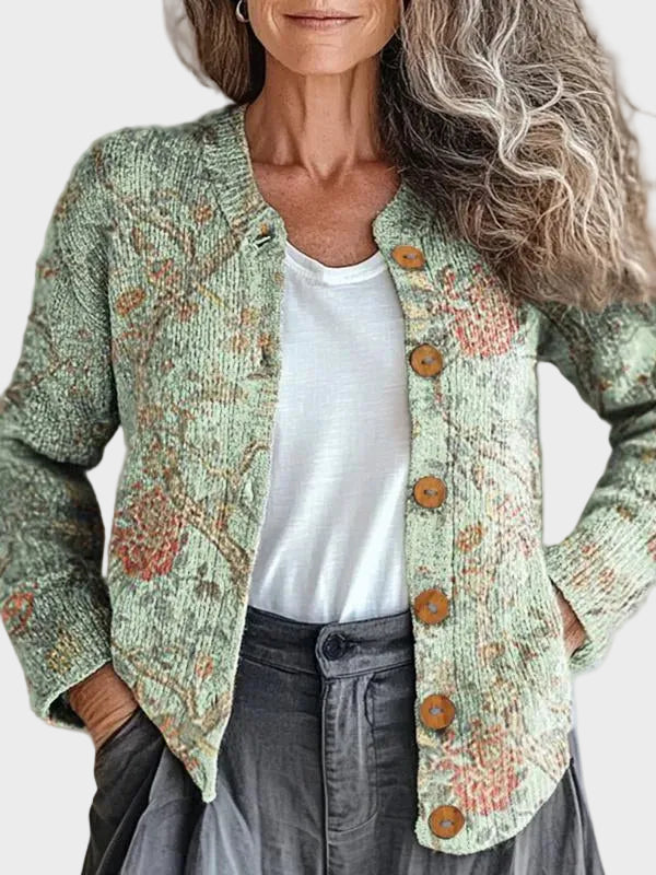 Ionela | Cardigan cu imprimeu vegetal
