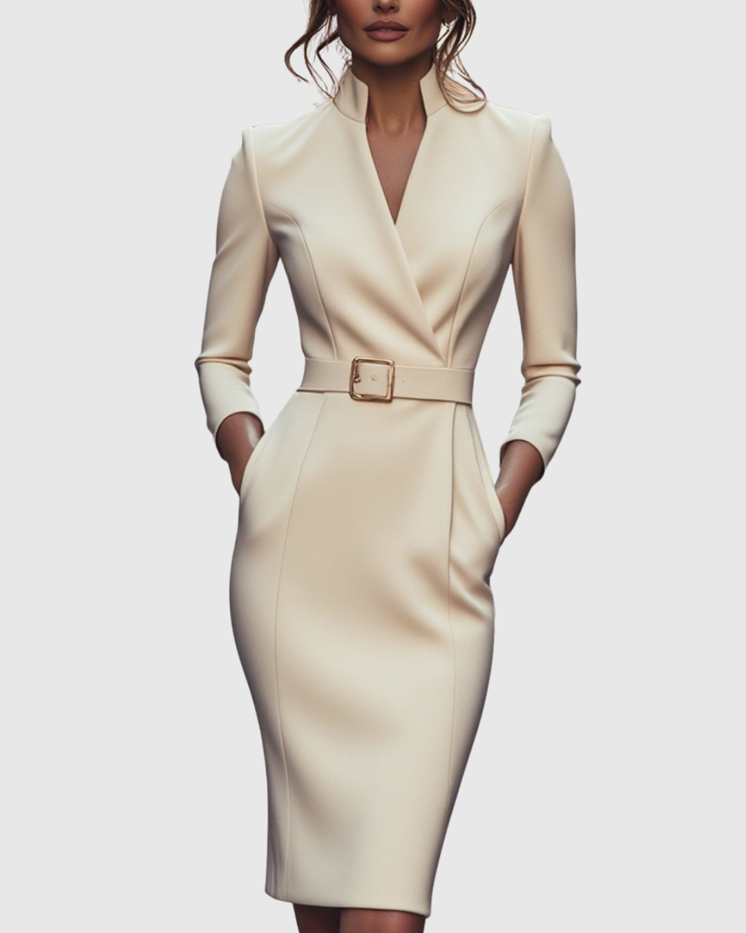 Felicia – Rochie Midi Tip Creion cu Curea