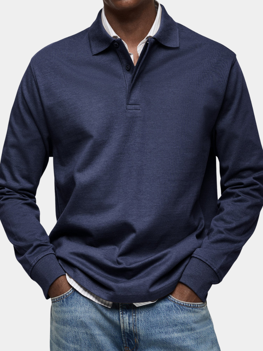 Adrián | Cămașă polo de lux cu mânecă lungă