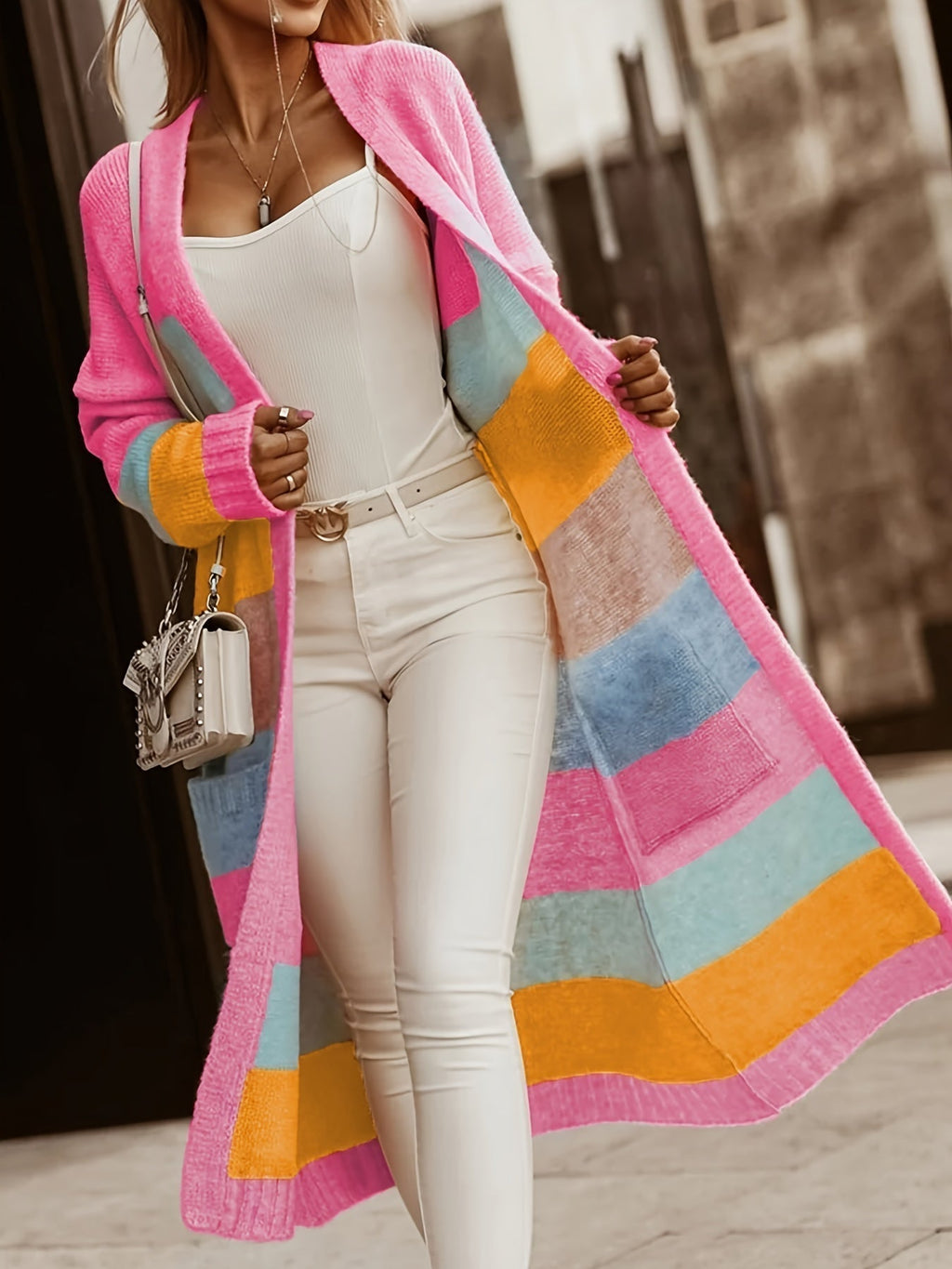 Noemi | Cardigan cu Dungi Pastel