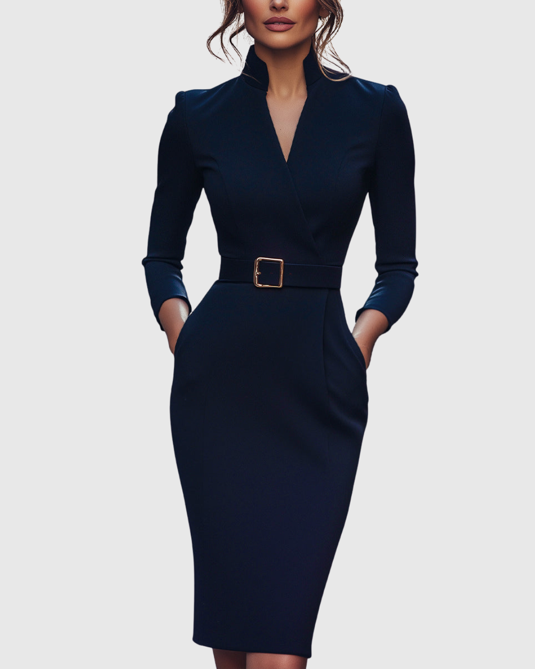 Felicia – Rochie Midi Tip Creion cu Curea