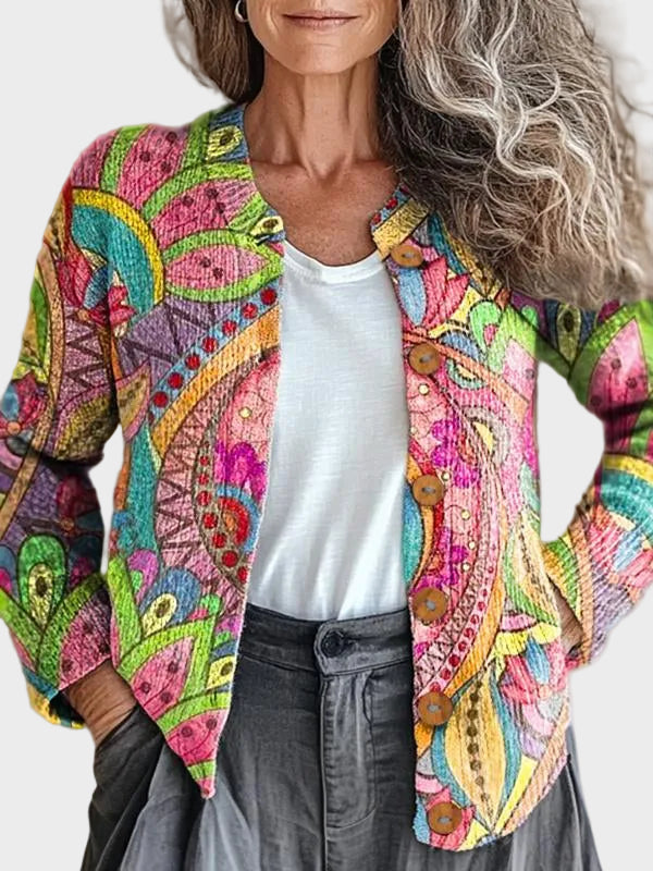 Ivana - Cardigan cu model artistic