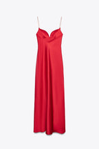 Gianina – Rochie Maxi din Satin cu Fluiditate Elegantă