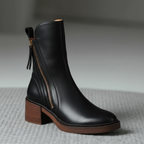 Valorine | Botine elegante din piele ecologică cu toc confortabil