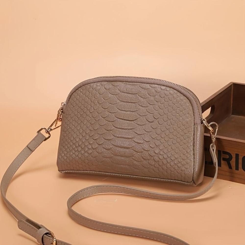 Cora — Mini Geantă Crossbody cu Textură Exotică
