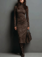 Susana – Rochie midi lungă maro