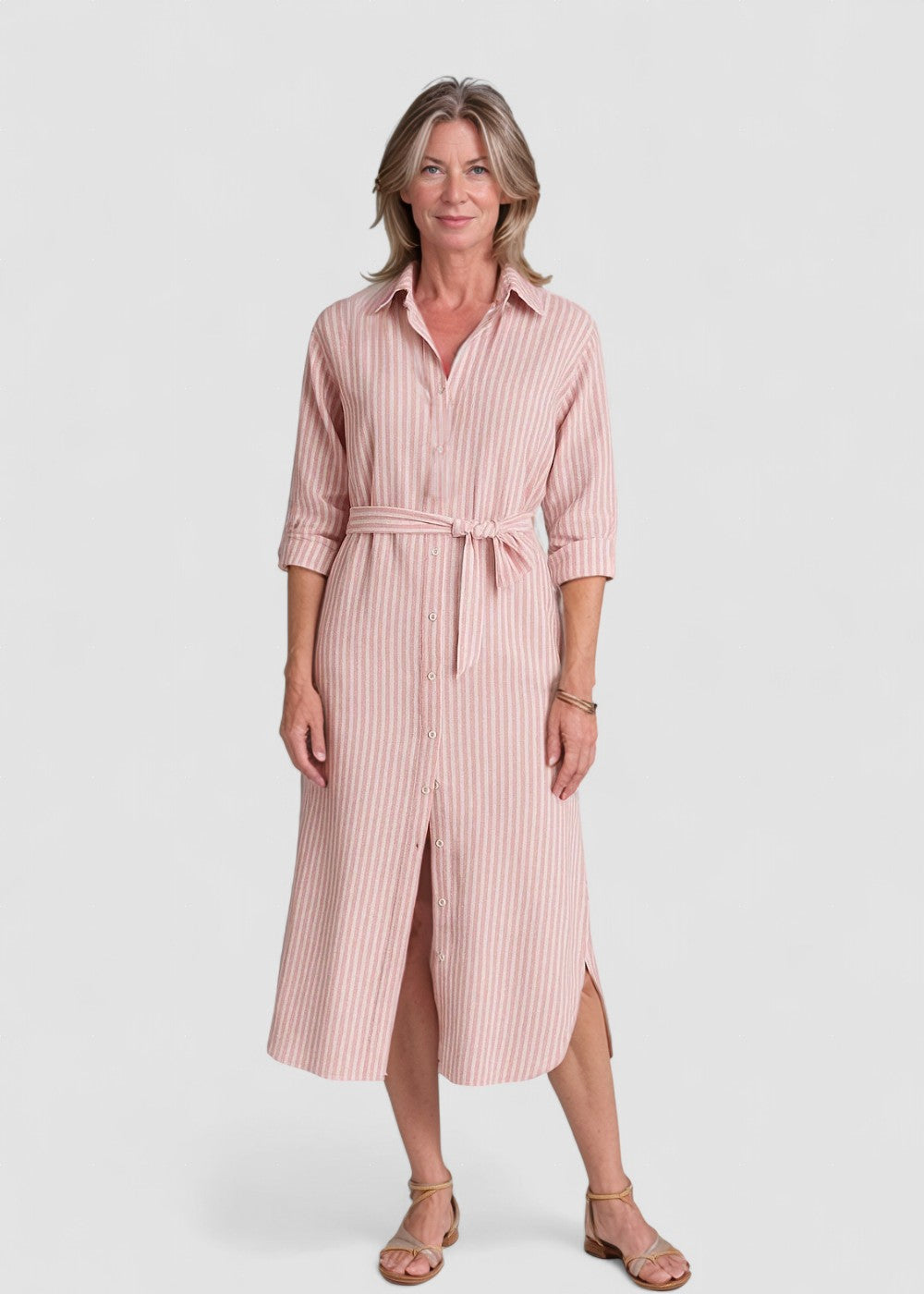 Delia – Rochie Cămașă cu Dungi