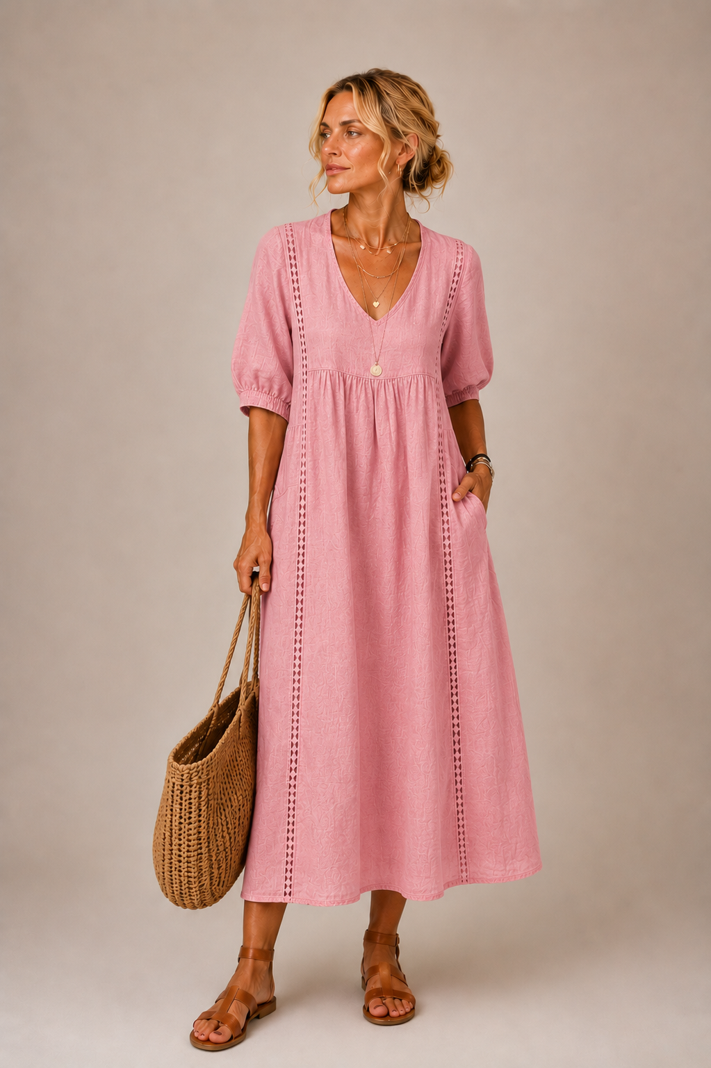 Oana – Rochie Midi cu Volane