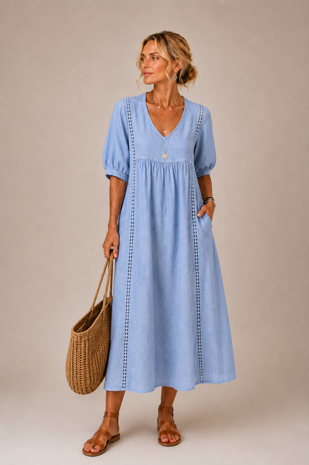 Oana – Rochie Midi cu Volane