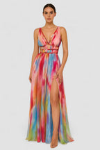 Florentina – Rochie Maxi cu Imprimeu Artistic