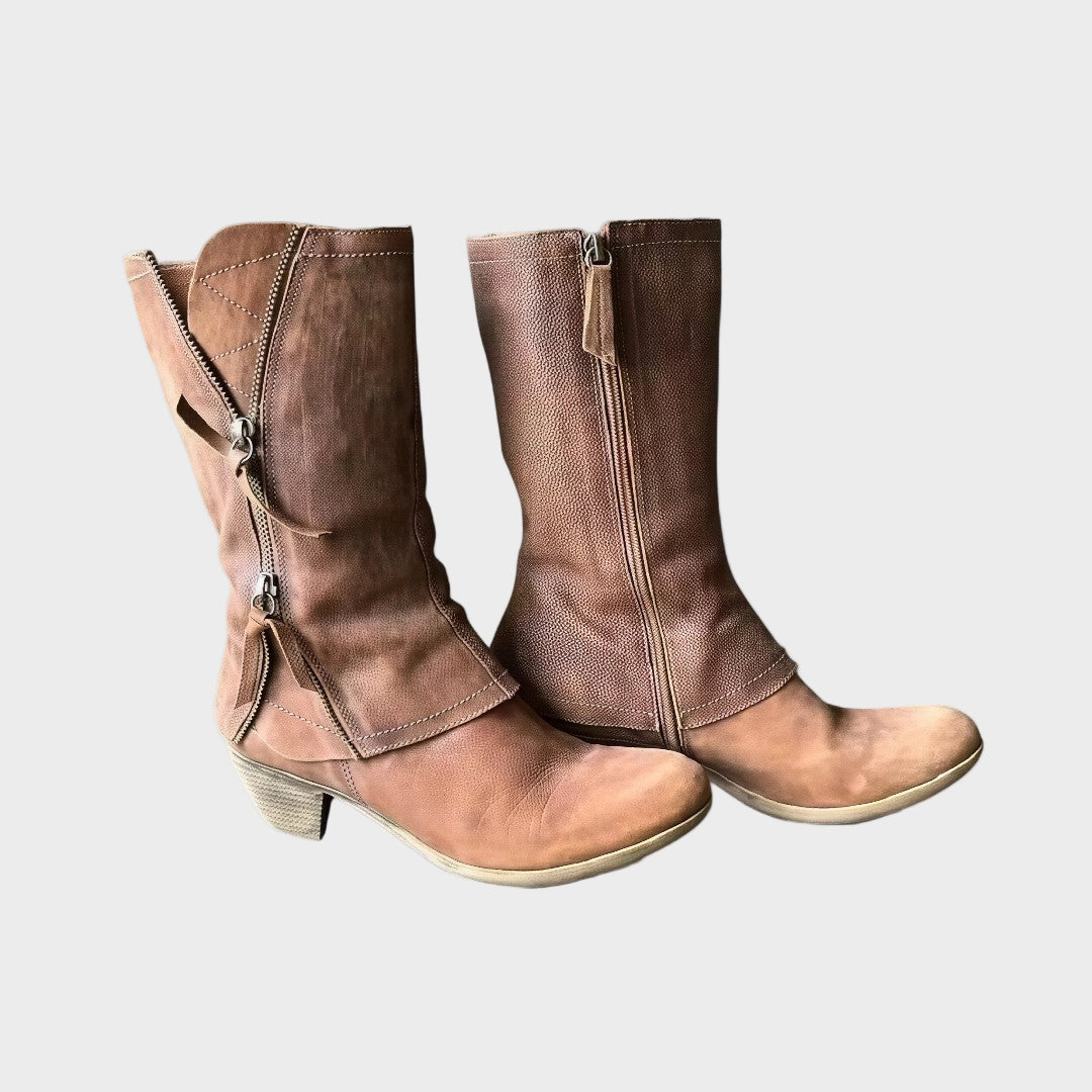 Elitsa – Botine de damă, cu fermoar, cu nasturi, cu toc mic