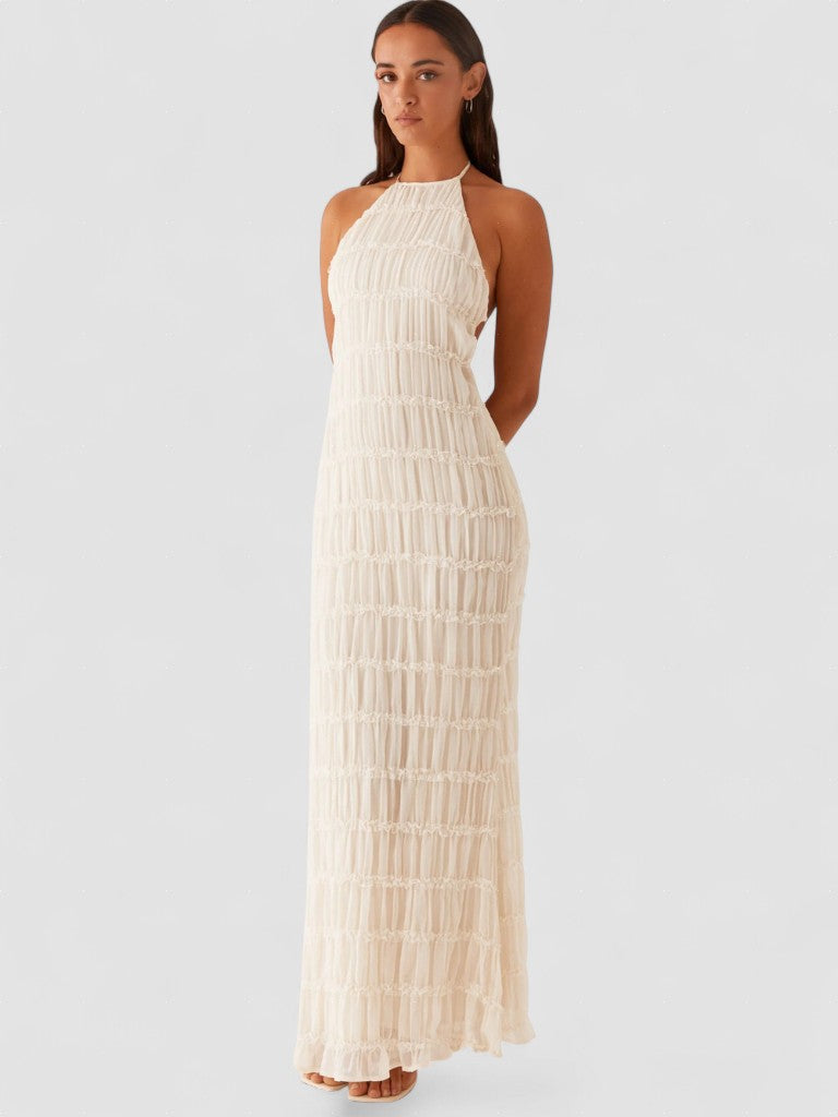 Cătălina – Rochie Maxi Neagră Halter