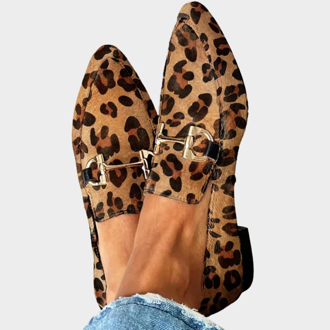Ioana - Mocasini eleganți cu imprimeu leopard