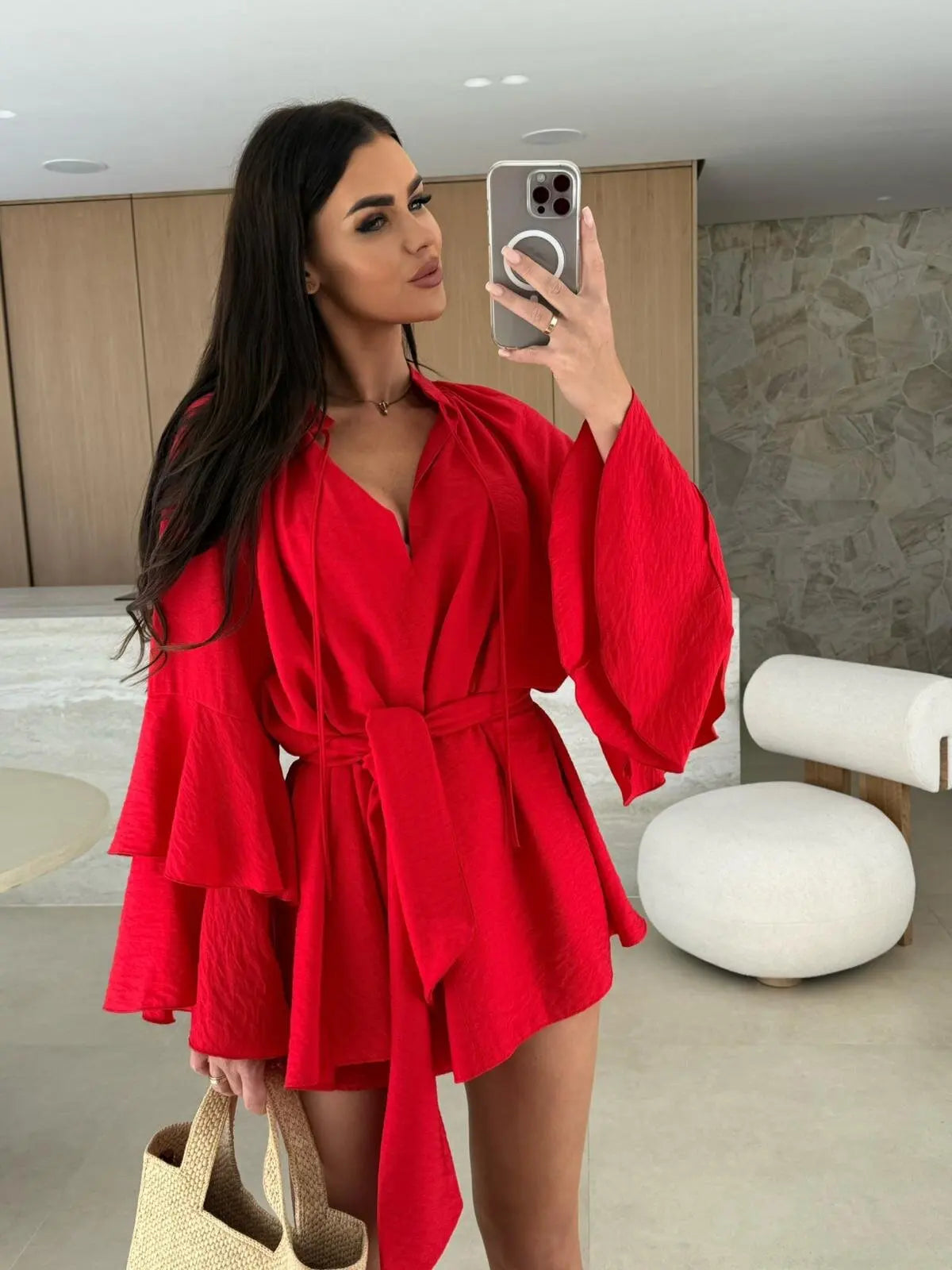 Dina – Rochie Cămașă cu Curea