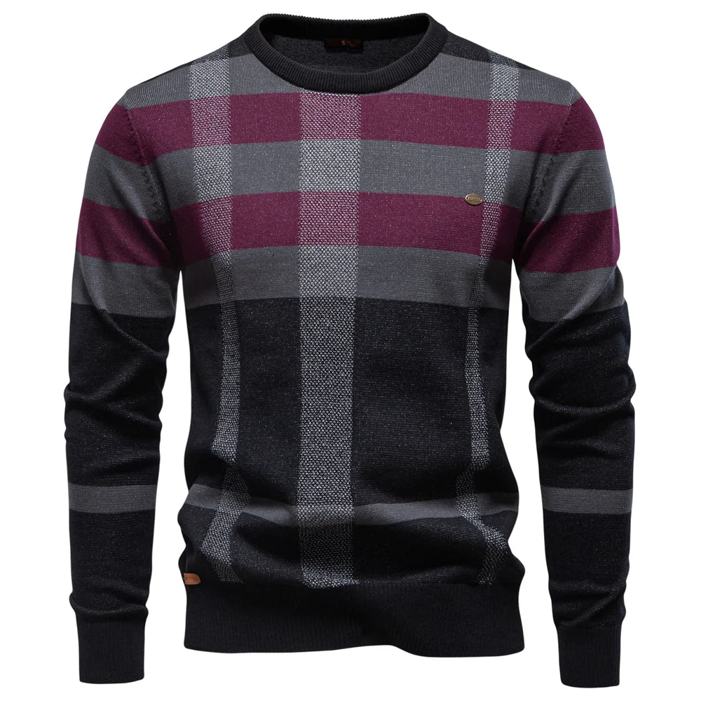 Jesse | Pulover tricotat pentru bărbați cu design în romb
