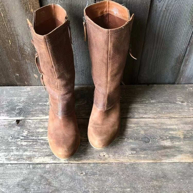Elitsa – Botine de damă, cu fermoar, cu nasturi, cu toc mic
