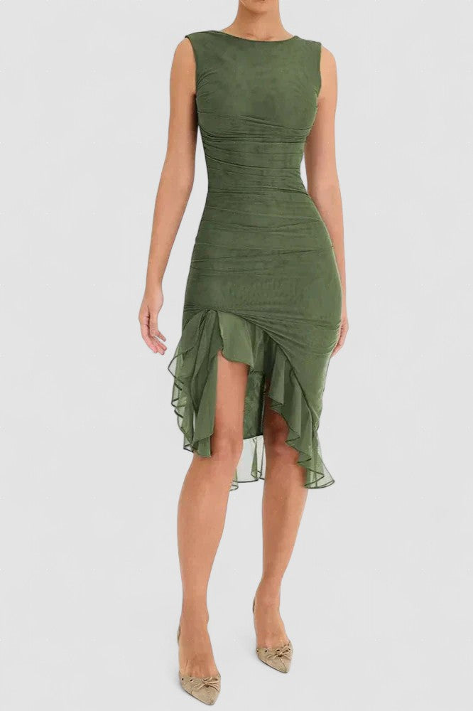 Ana-Maria – Rochie Midi cu Volane