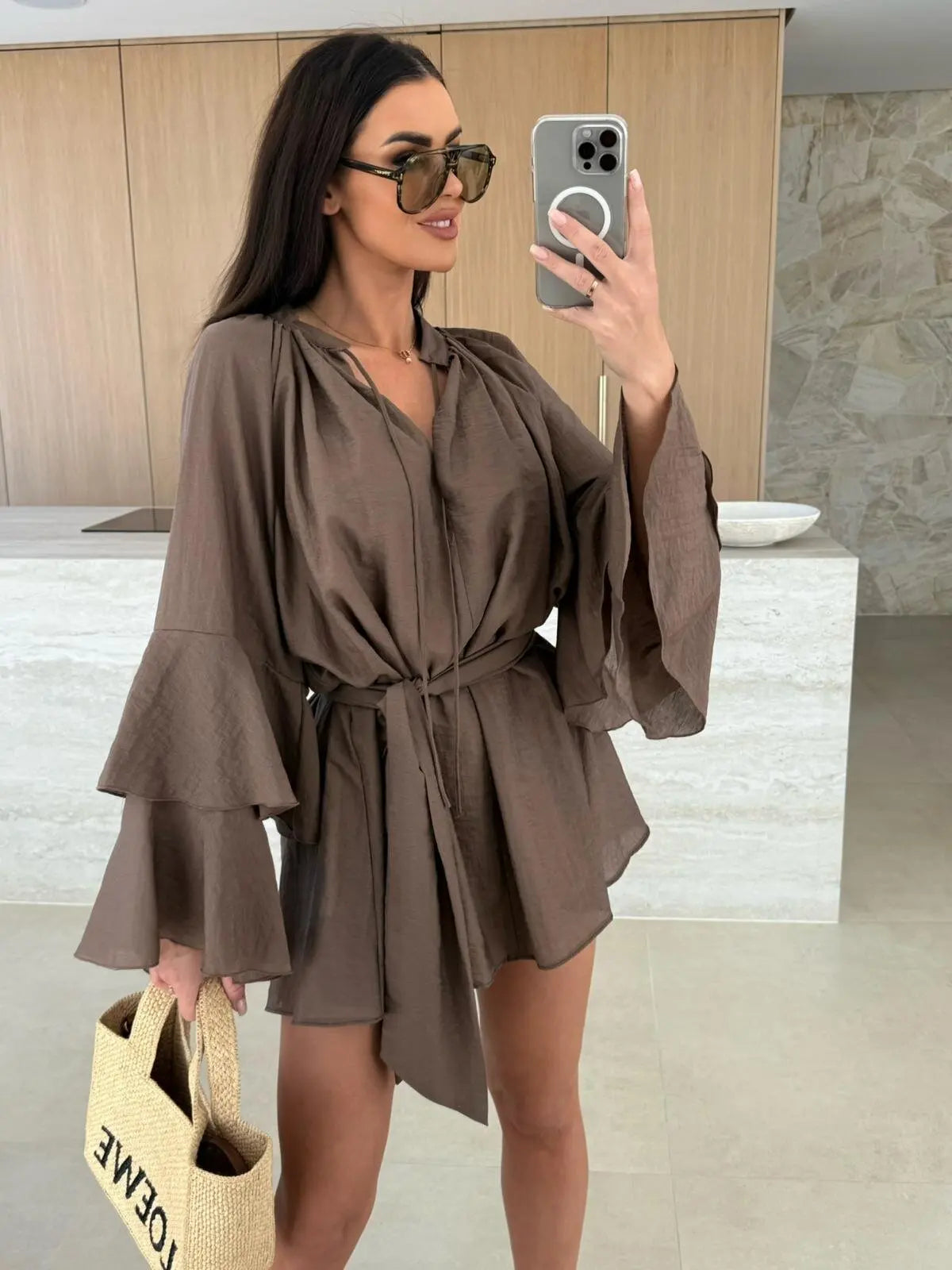 Dina – Rochie Cămașă cu Curea