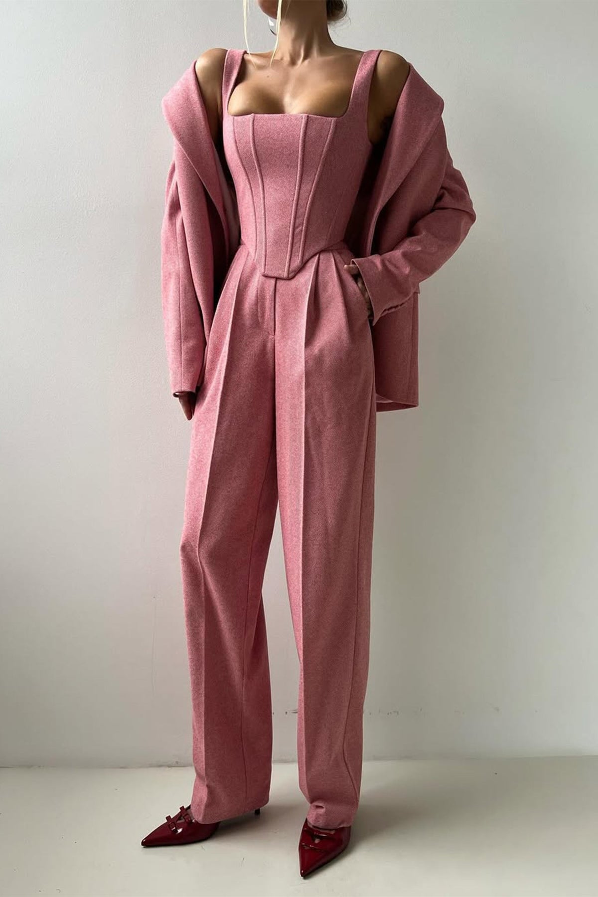 Elena – Set De Trei Piese Cu Blazer Si Pantaloni