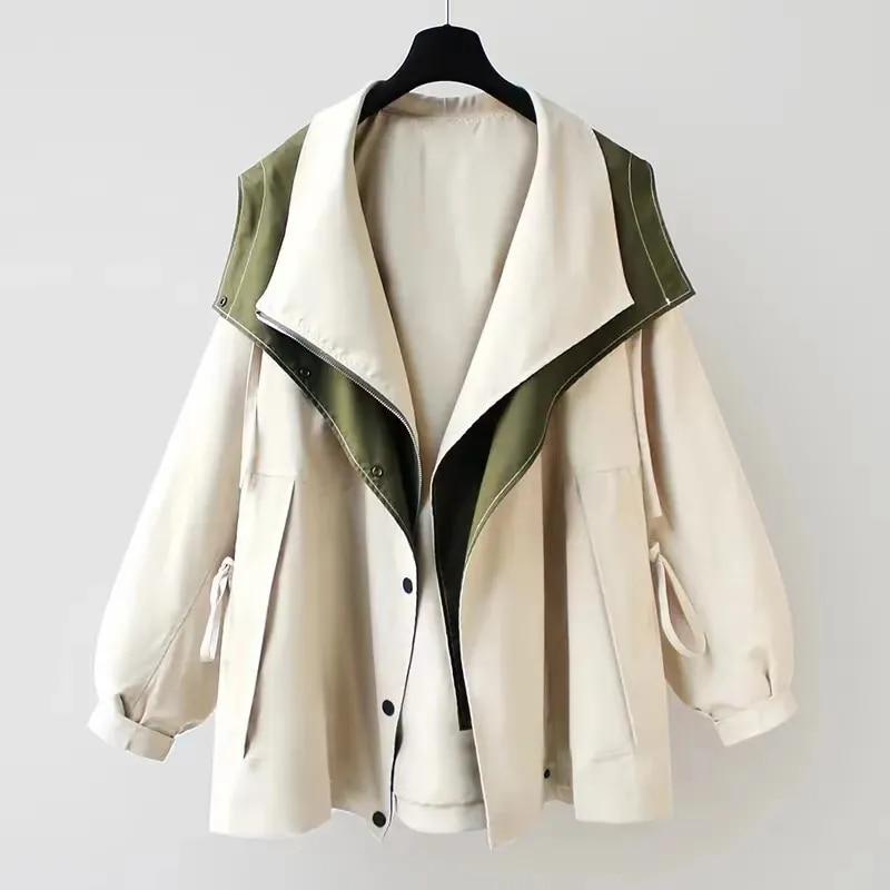 Teodora – Geacă de damă oversized cu panouri contrastante