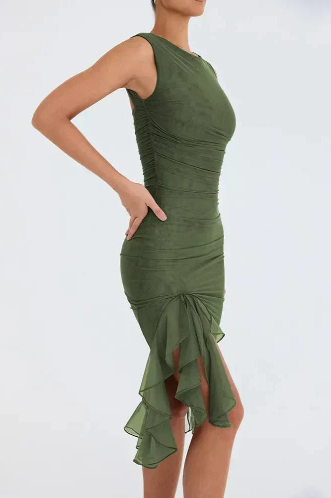 Ana-Maria – Rochie Midi cu Volane